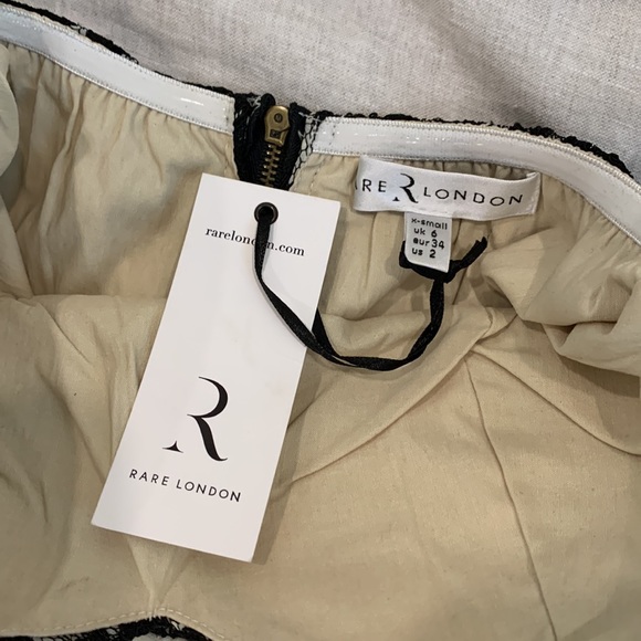 NWT Rare London Strapless Black Lace Bodice High Low Dress Size XS / US 2 / UK 6 - Picture 6 of 6